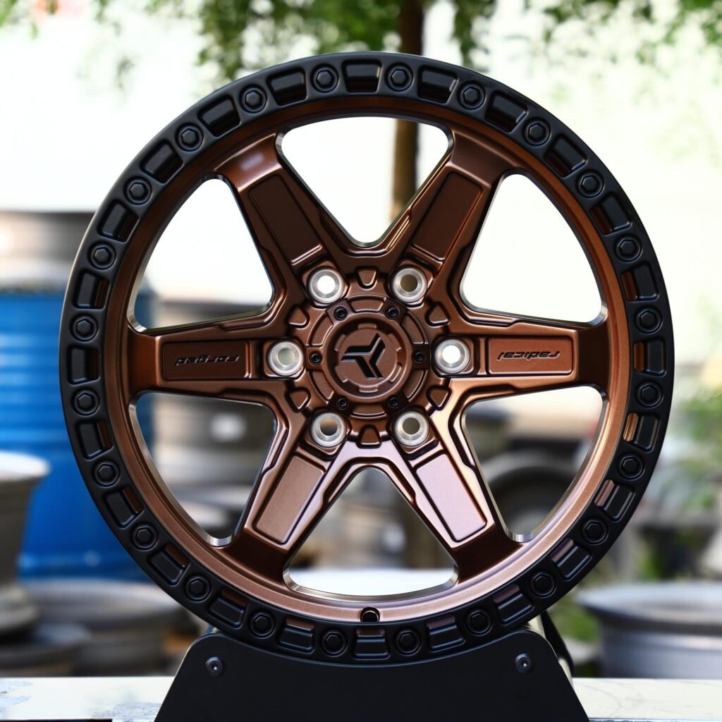 Toyota 4Runner wheels – Bronze Exposed Bolt Detail, front view