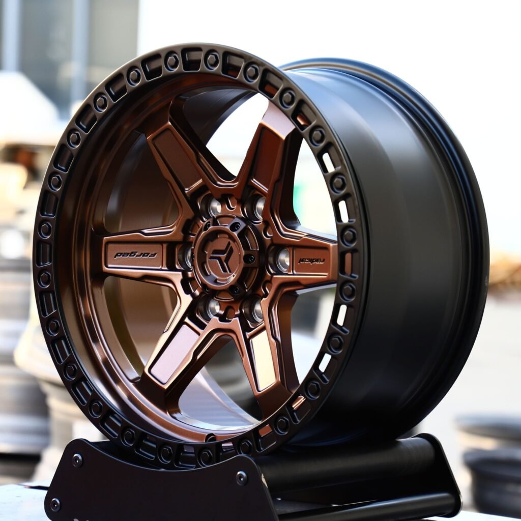 Toyota Tacoma wheels – Bronze Exposed Bolt Detail, angled view