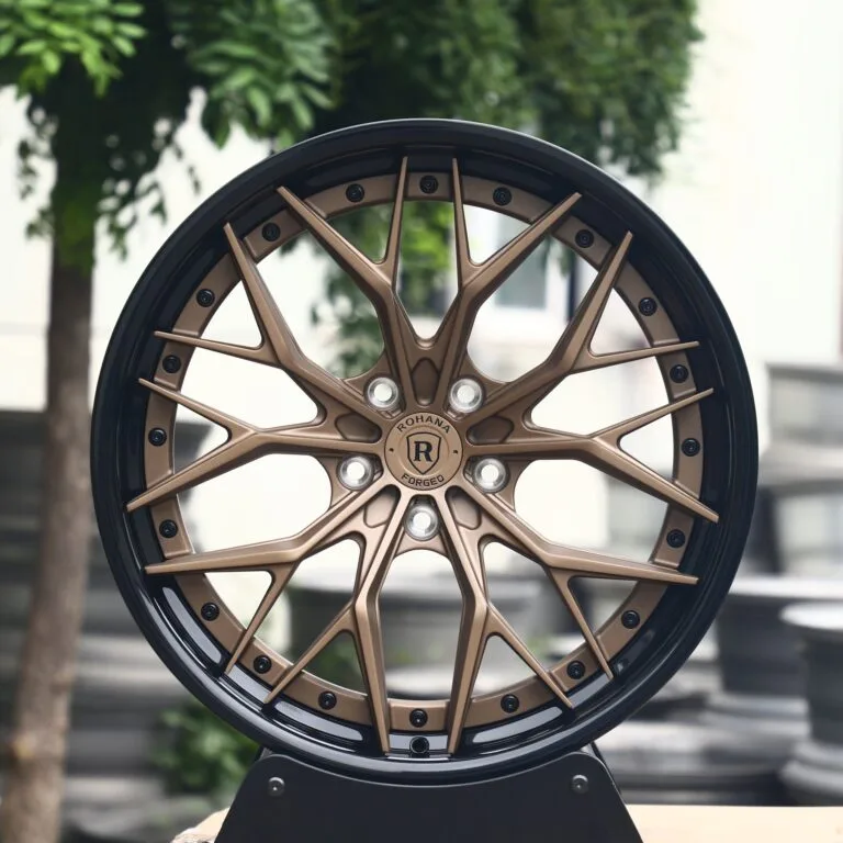 Rohana-Style Bronze / Gloss Black 2-Piece Forged Wheels – Audi A6 / 5 Series, front view
