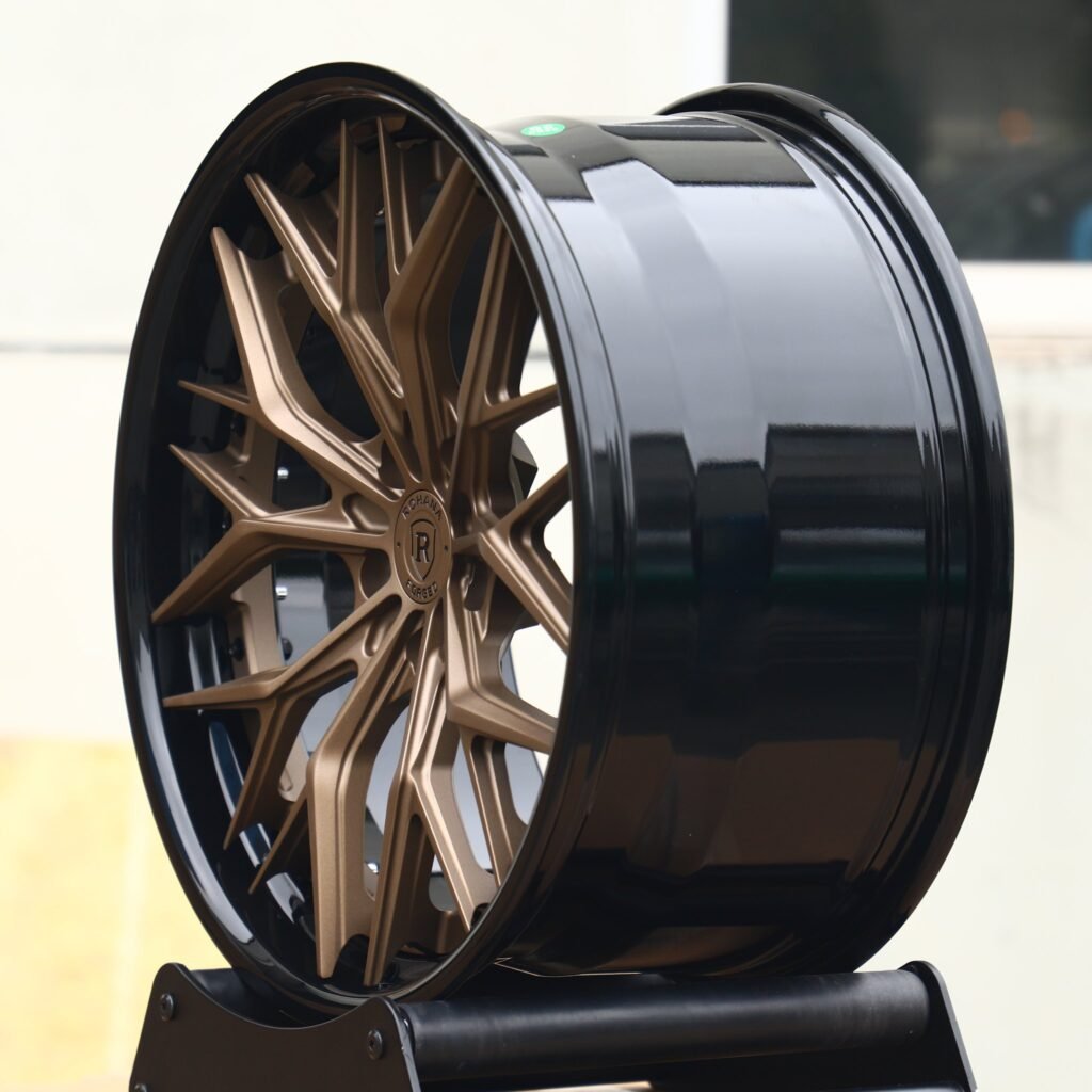 5x112 wheels – Bronze / Gloss Black 2-Piece, side view