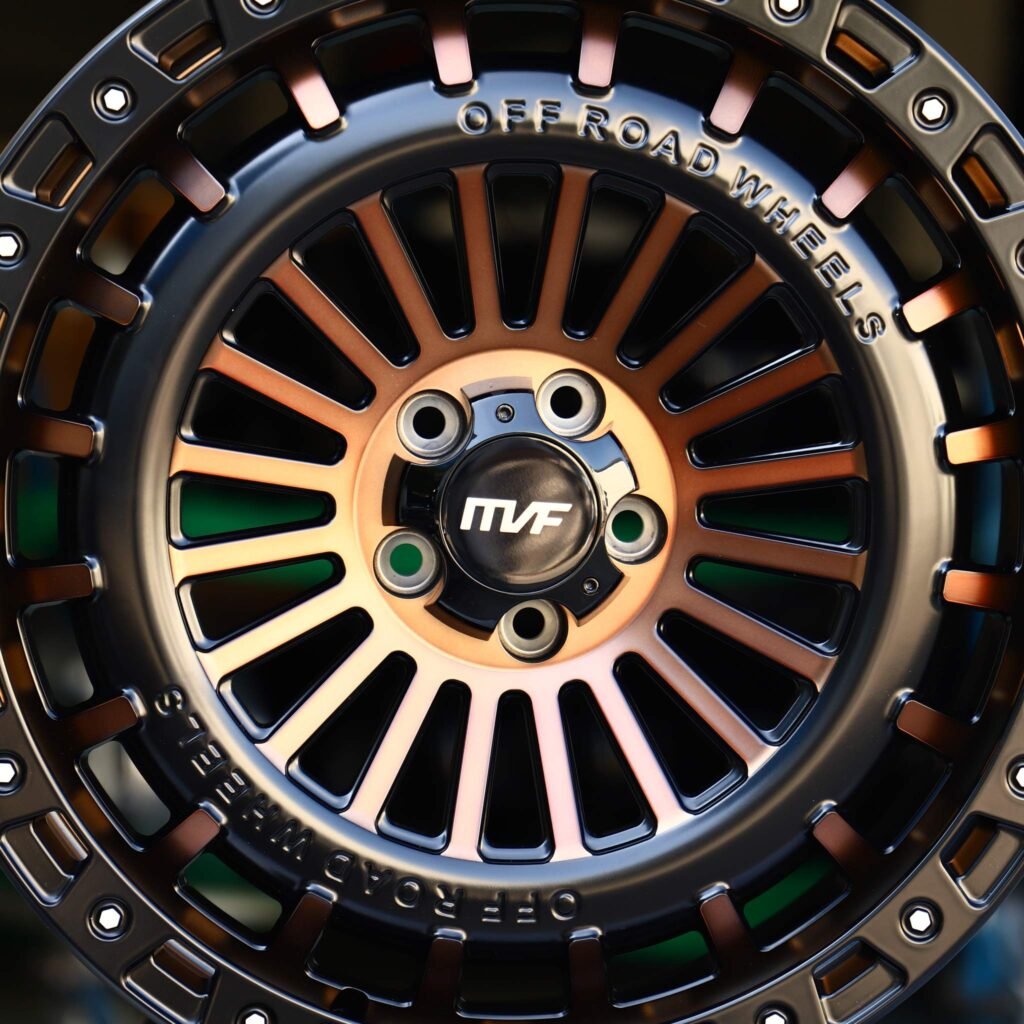 6x139.7 wheels – Bronze / Gloss Black Exposed Bolt Detail Double Ring Lip, side view