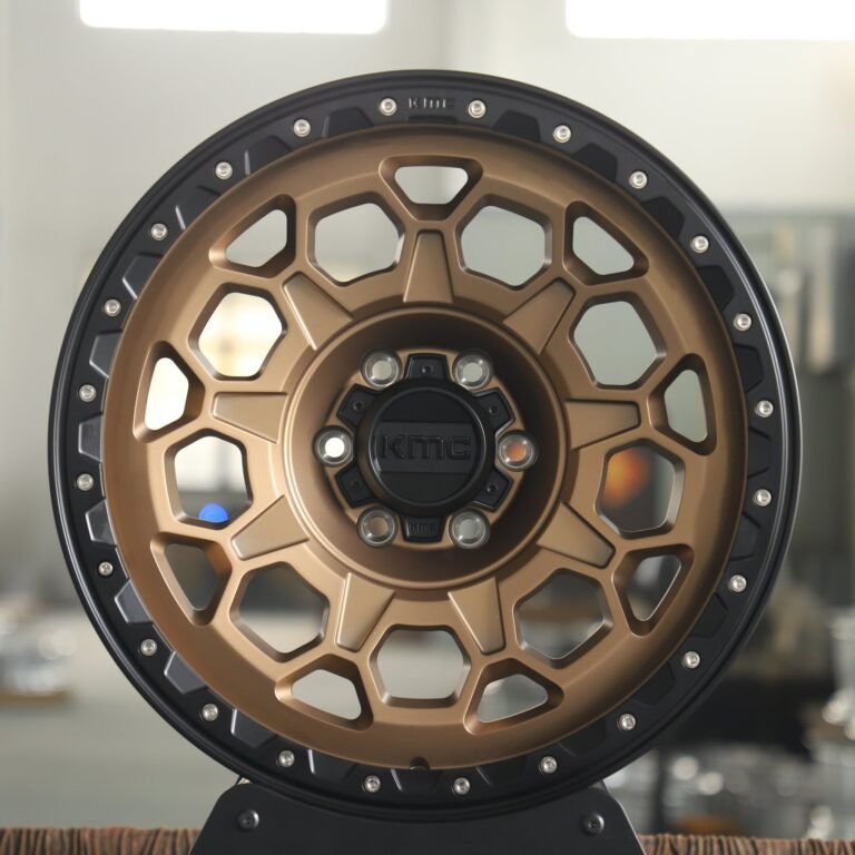 Toyota 4Runner wheels – Bronze / Gloss Black Exposed Bolt Detail, front view