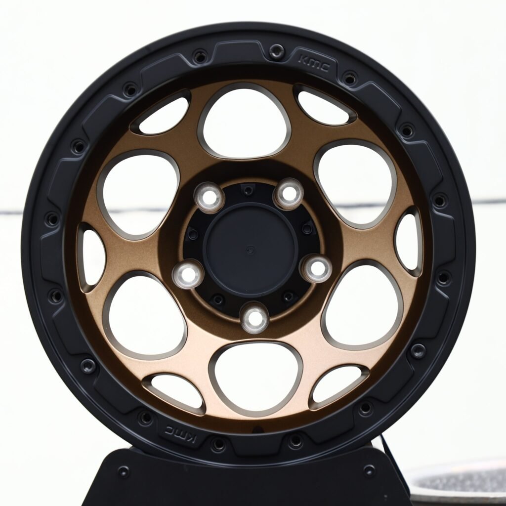 6x135 wheels – Bronze / Gloss Black Multi-Spoke Bolt-Ring, side view
