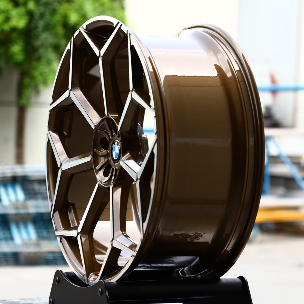 5x120 wheels – Bronze Machined Face, side view