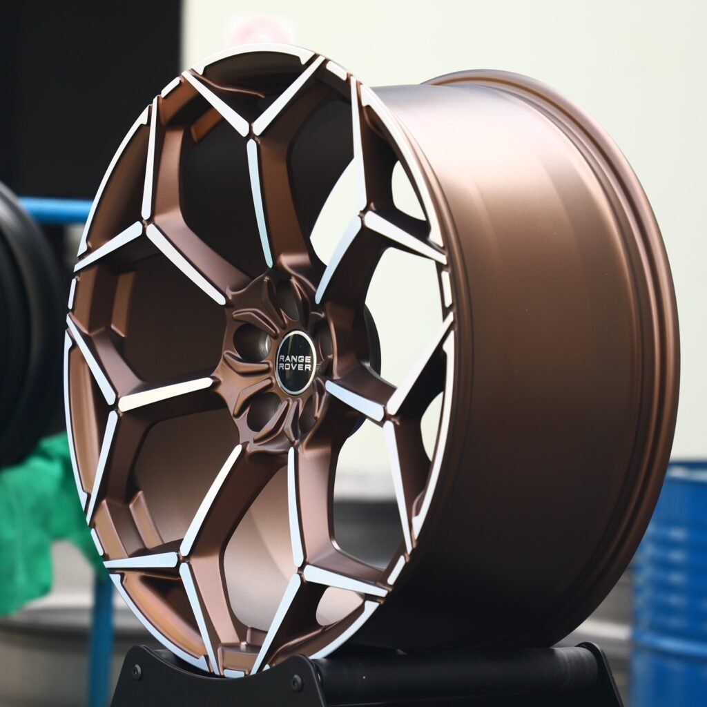 5x120 wheels – Bronze Machined Face, side view