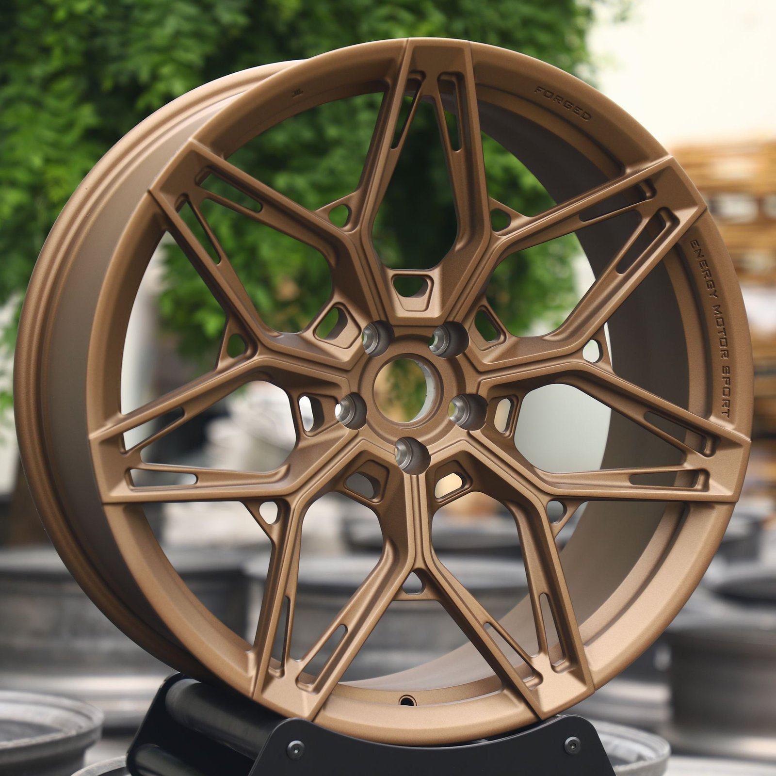 Porsche 911 wheels – Bronze Petal Side-Milled, front view