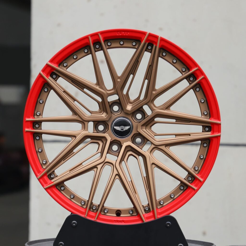 Genesis GV70 wheels – Bronze Red 5-Spoke Faux 2-Piece (Genesis OEM-Style), front view