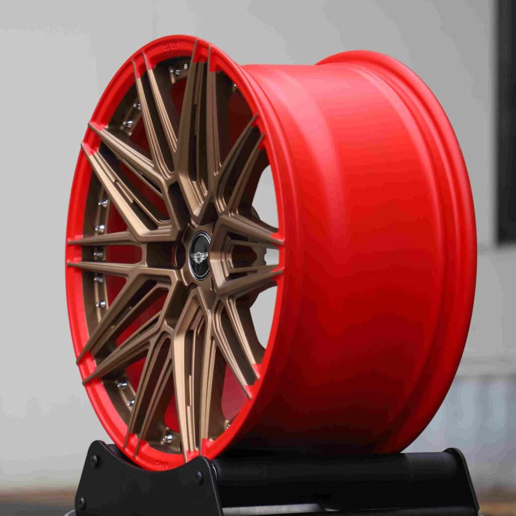 Genesis GV70 wheels – Bronze Red 5-Spoke Faux 2-Piece (Genesis OEM-Style), lip and barrel detail