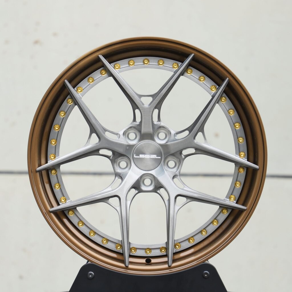 Audi A6 wheels – Bronze / Transparent Gray 2-Piece 5 Y-Spoke Brushed, front view