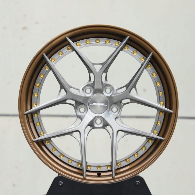 Audi A6 wheels – Bronze / Transparent Gray 2-Piece 5 Y-Spoke Brushed, front view