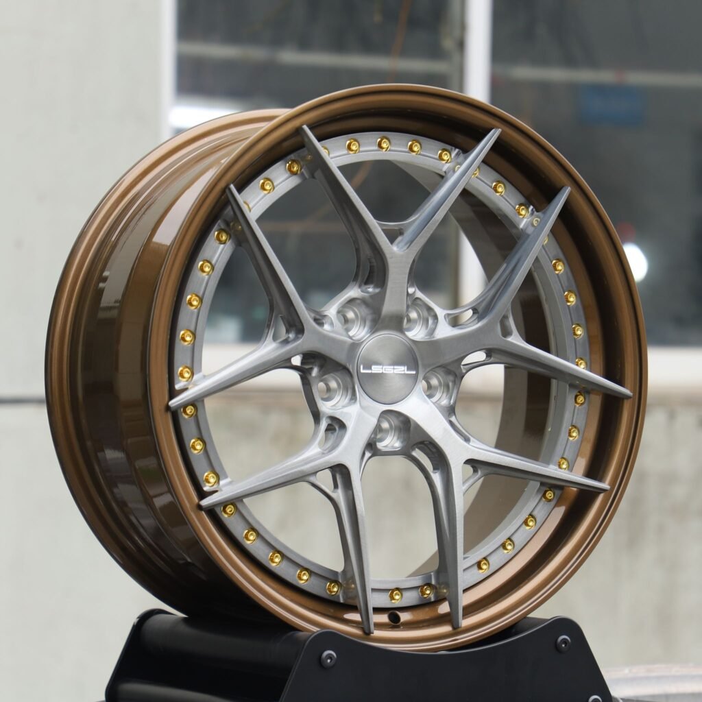 5x112 wheels – Bronze / Transparent Gray 2-Piece 5 Y-Spoke Brushed, side view