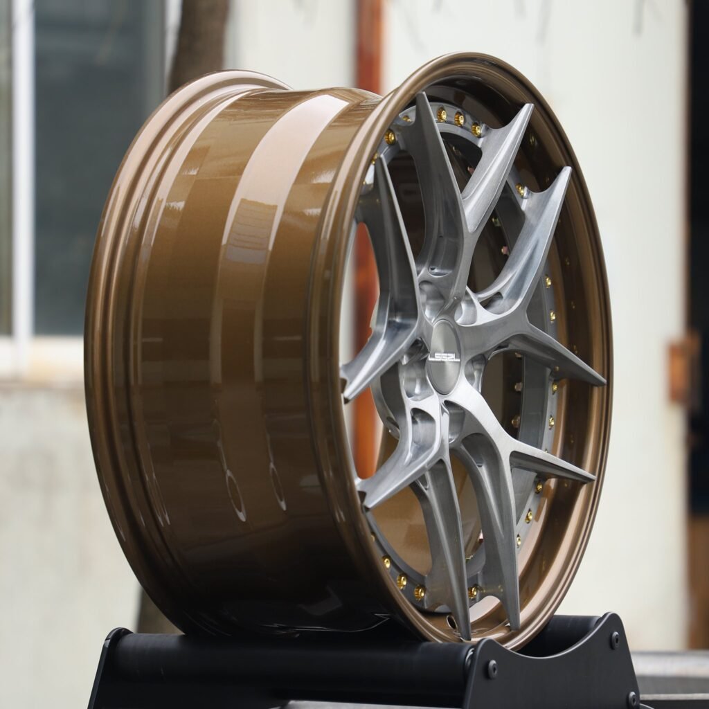 Audi A4 B9 wheels – Bronze / Transparent Gray 2-Piece 5 Y-Spoke Brushed, lip and barrel detail