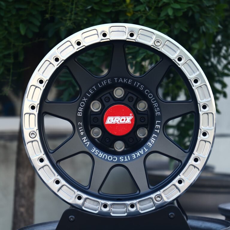 Toyota 4Runner wheels – BROX Gray 9-Spoke Beadlock, front view