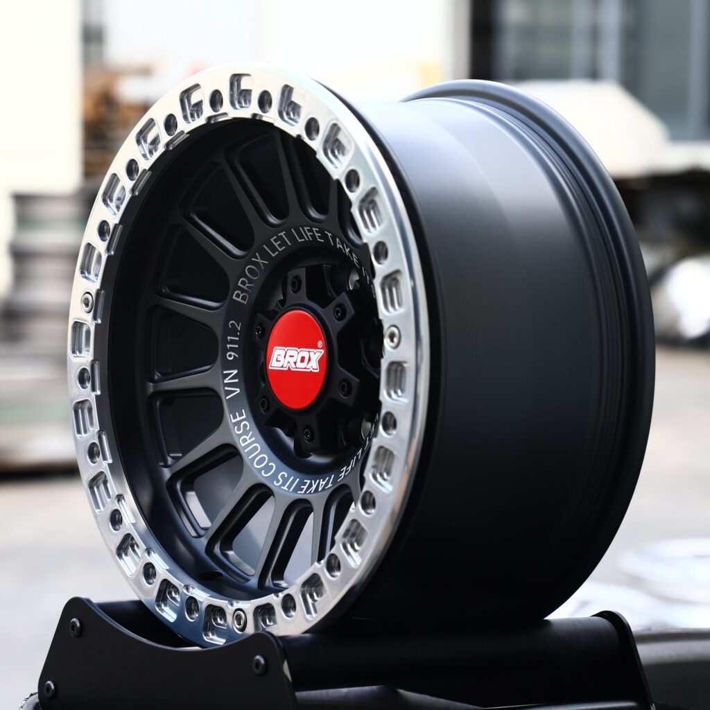 6x139.7 wheels – BROX Gray Beadlock, side view