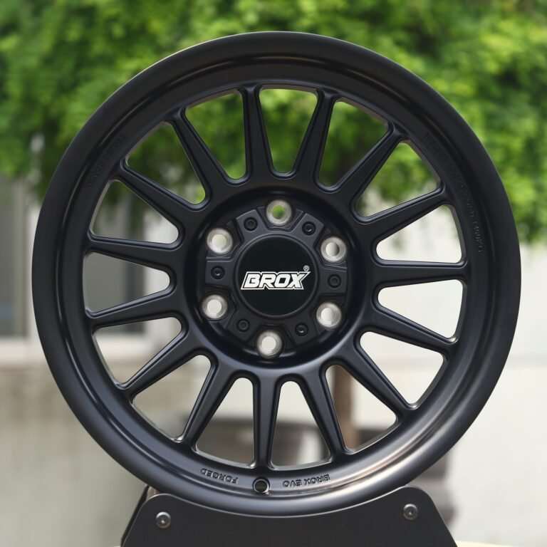 Ford F-150 wheels – Brox Matte Black 15-Spoke, front view
