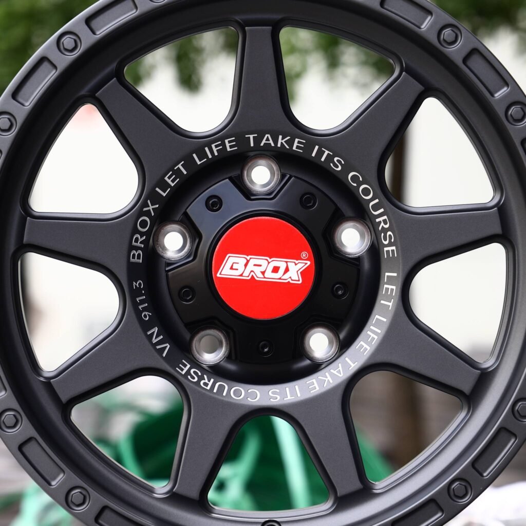 Jeep Gladiator wheels – Brox Metallic Gray Exposed Bolt Detail, lip and barrel detail