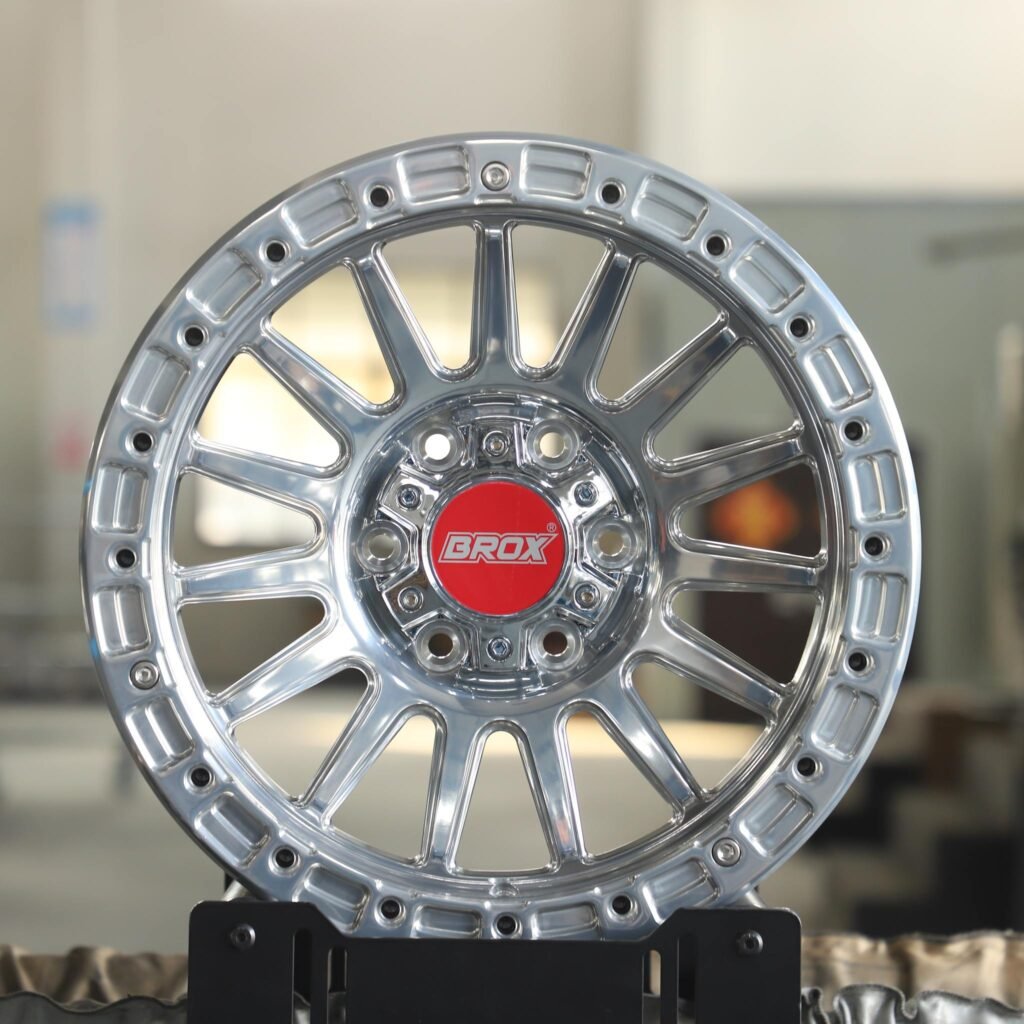 Toyota 4Runner wheels – BROX Silver 15-Spoke Beadlock, front view