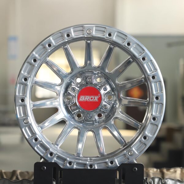 Toyota 4Runner wheels – BROX Silver 15-Spoke Beadlock, front view