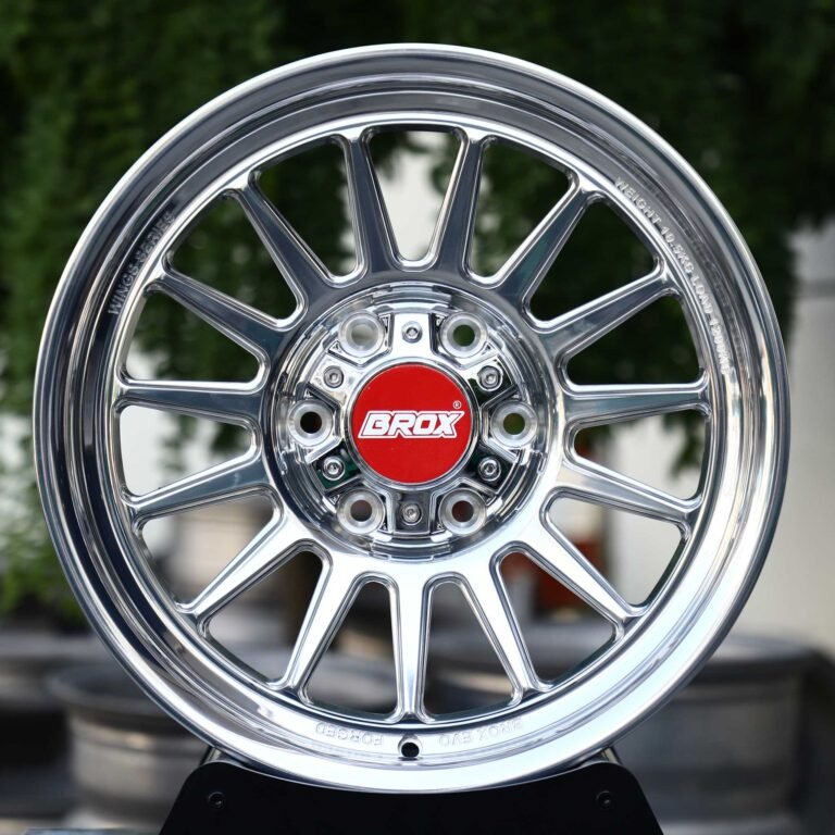 Toyota 4Runner wheels – Mirror Polished 15-Spoke (Brox-Style), front view