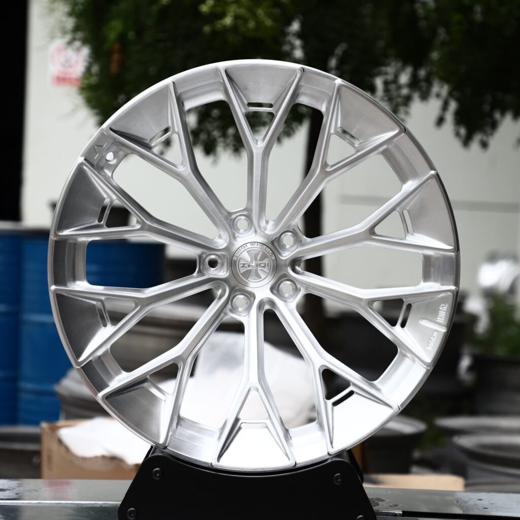 Brushed Bright Silver 10 Y-Spoke Forged Wheels - Audi A6 / BMW 5 Series Fitment (5-Lug) Monoblock forged wheel