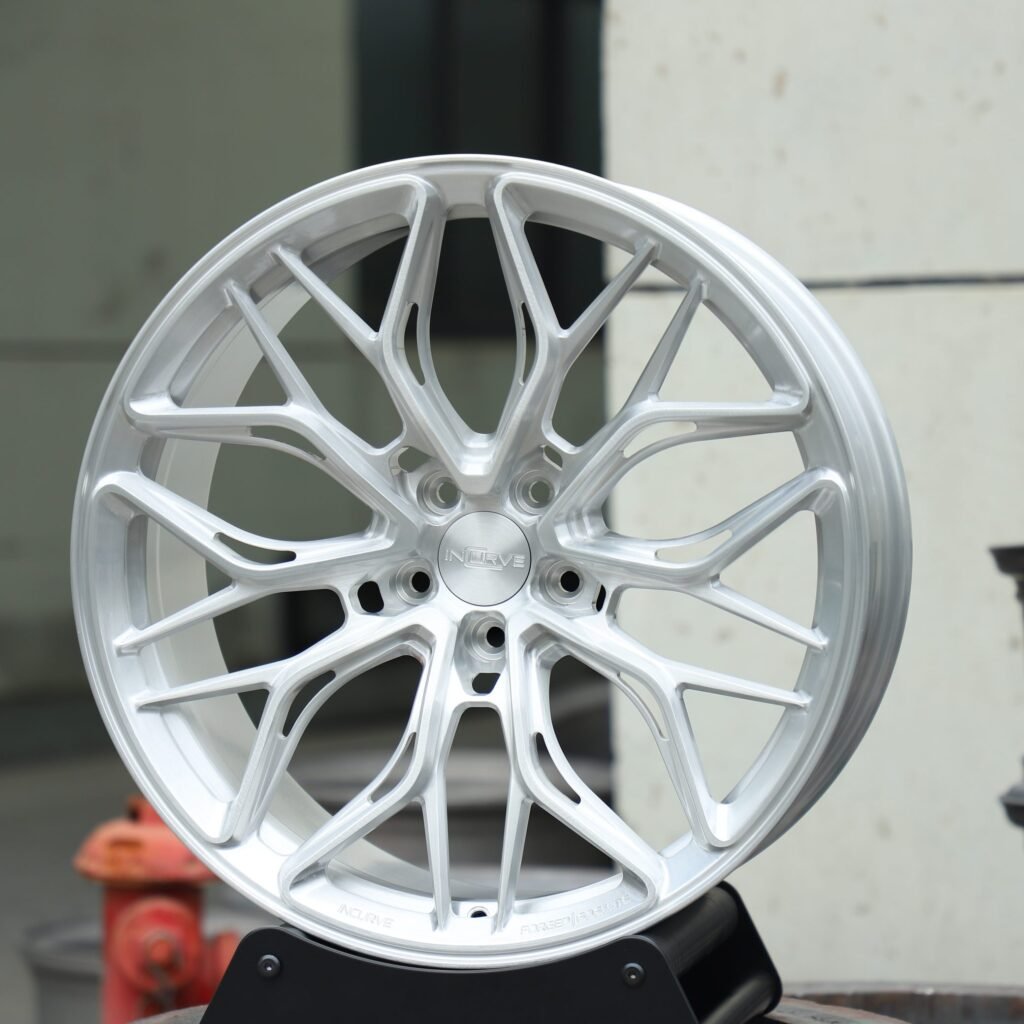 BMW 5 Series wheels – Brushed Side-Milled Silver 10 Y-Spoke, angled view