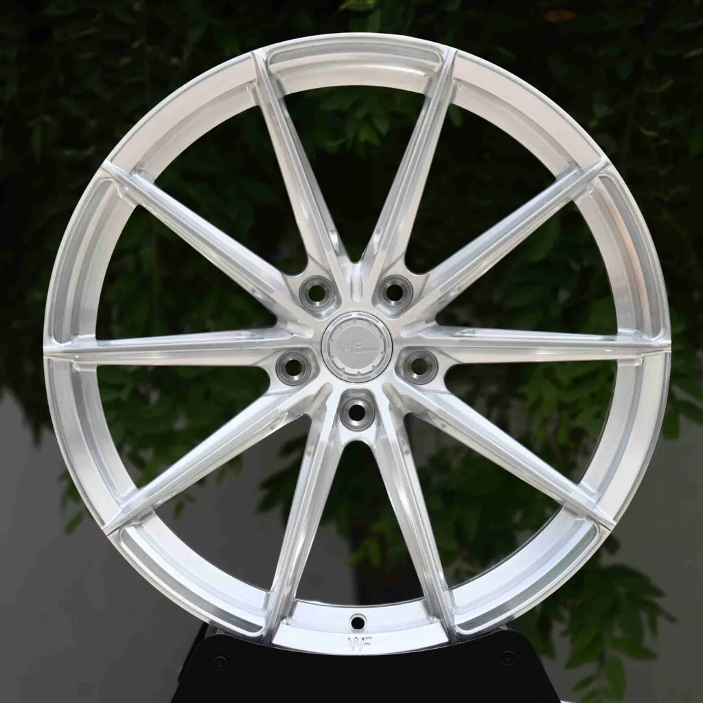 Audi RS3 wheels – Brushed Silver 10-Spoke (Wheelforce-Style), front view