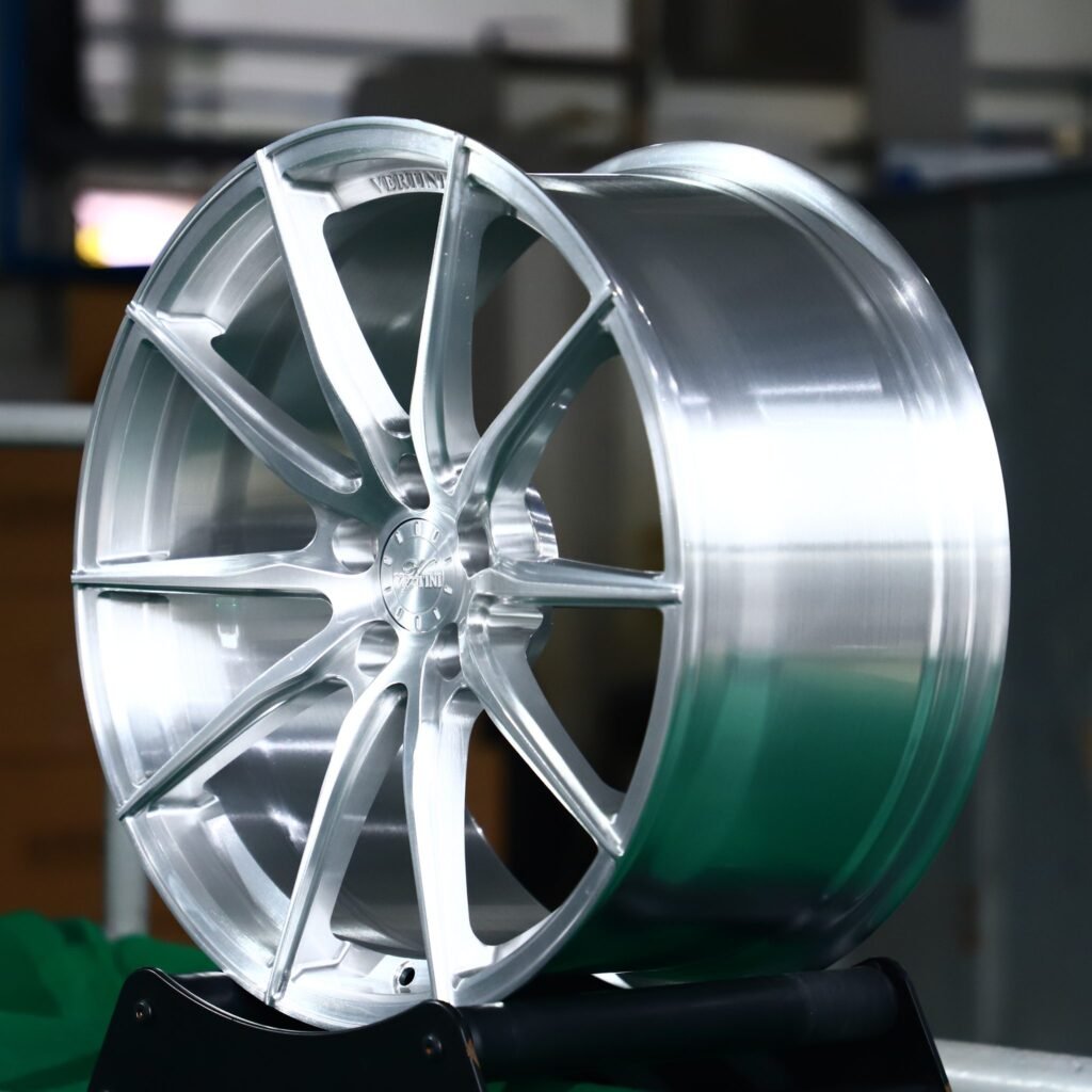 BMW M3 G80 wheels – Brushed Silver 10-Spoke, angled view