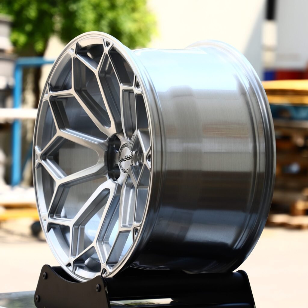 5x130 wheels – Brushed Silver 10 Y-Spoke Concave, side view