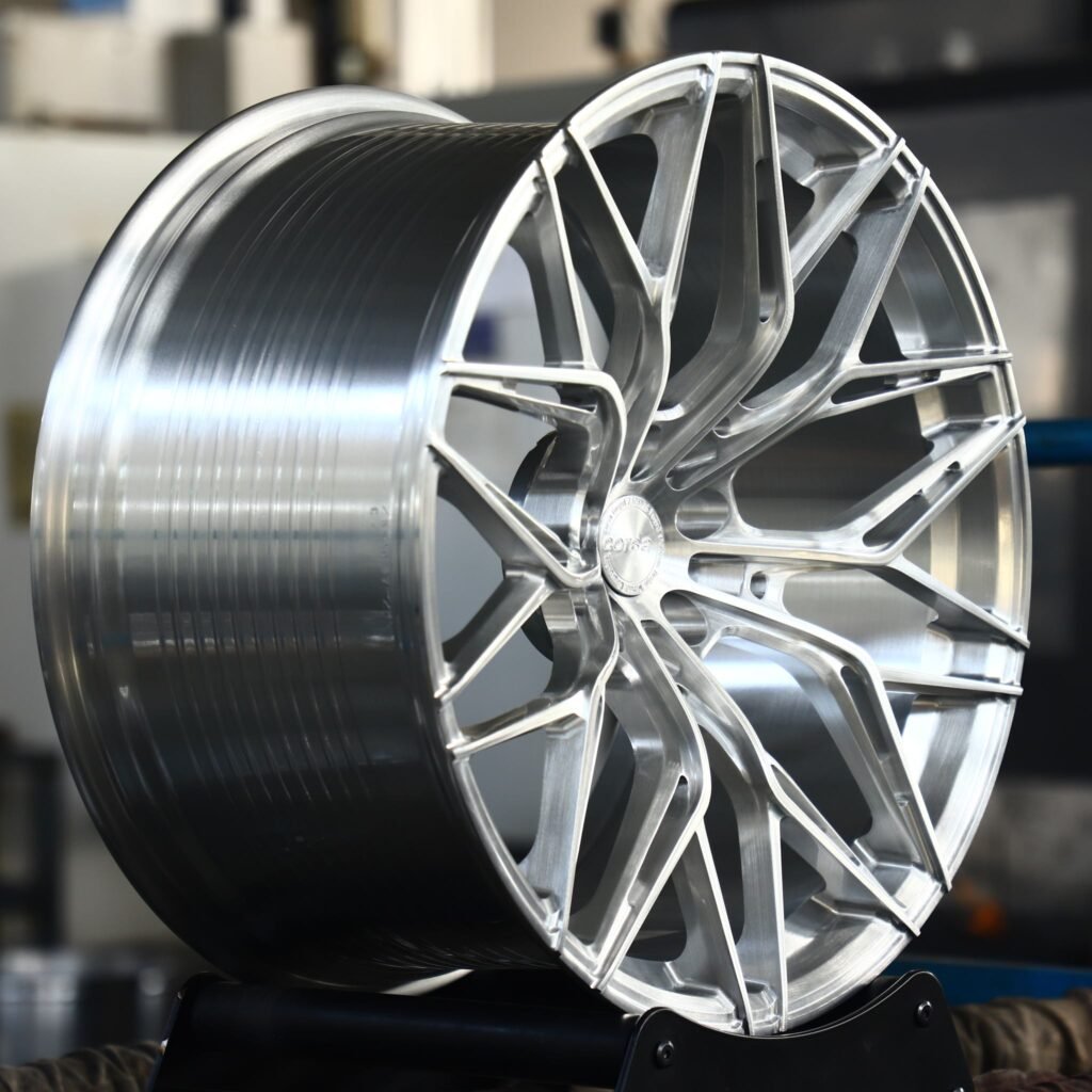 5x114.3 wheels – Brushed Silver 10 Y-Spoke Side-Milled, side view