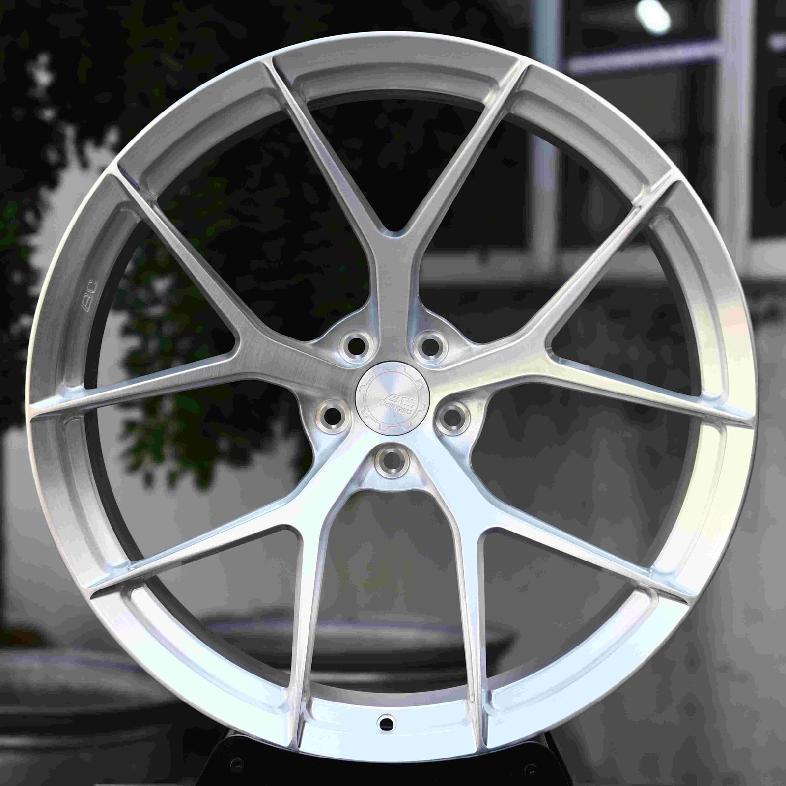 Audi RS3 wheels – Brushed Silver 5 Y-Spoke, front view