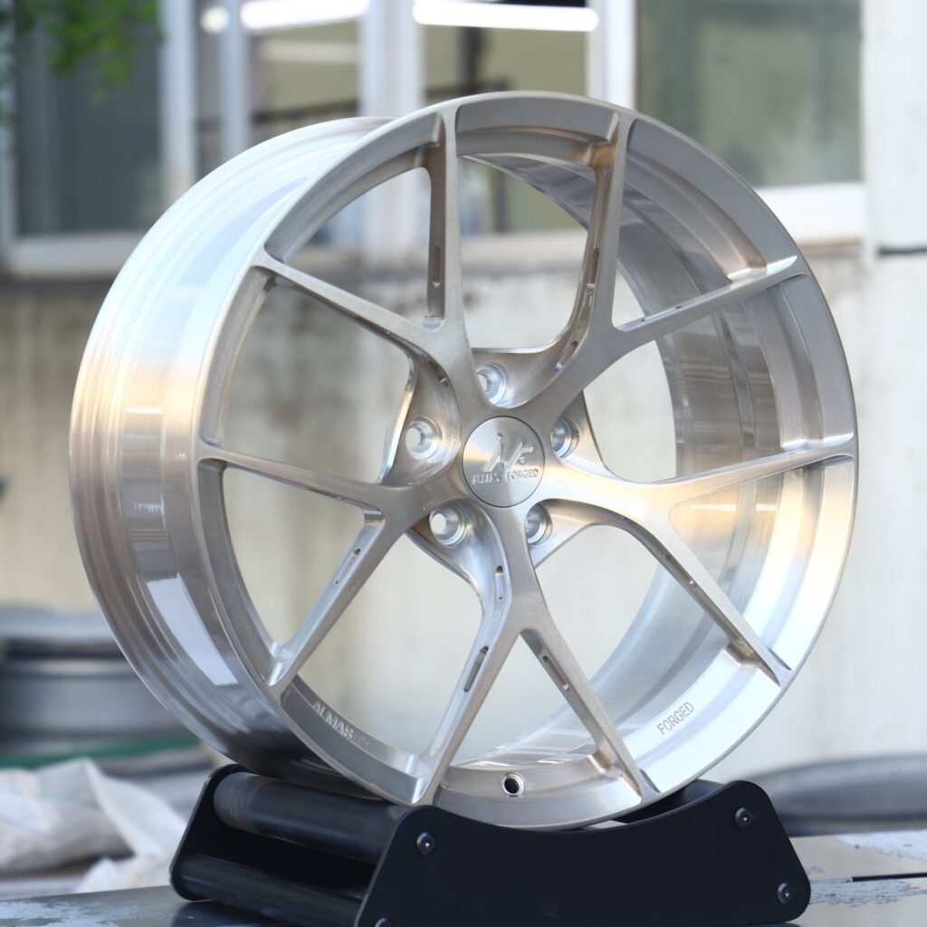 5x100 wheels – Brushed Silver 5 Y-Spoke, side view