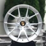 Porsche OEM-Style Brushed Silver 5 Split-Spoke Forged Wheels – Porsche 911 992 / 911 991 Fitment (5-Lug)