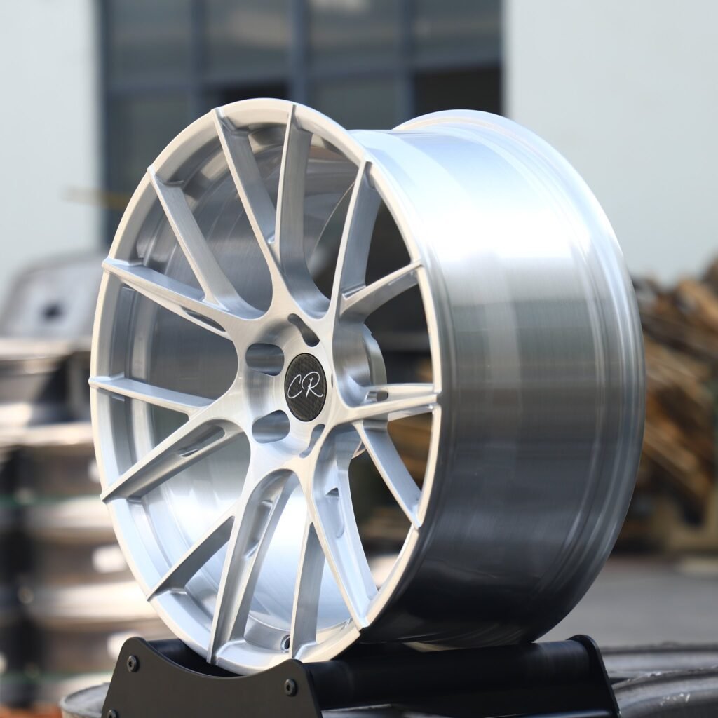 BMW M3 F80 wheels – Brushed Silver 7 Y-Spoke Side-Milled, lip and barrel detail