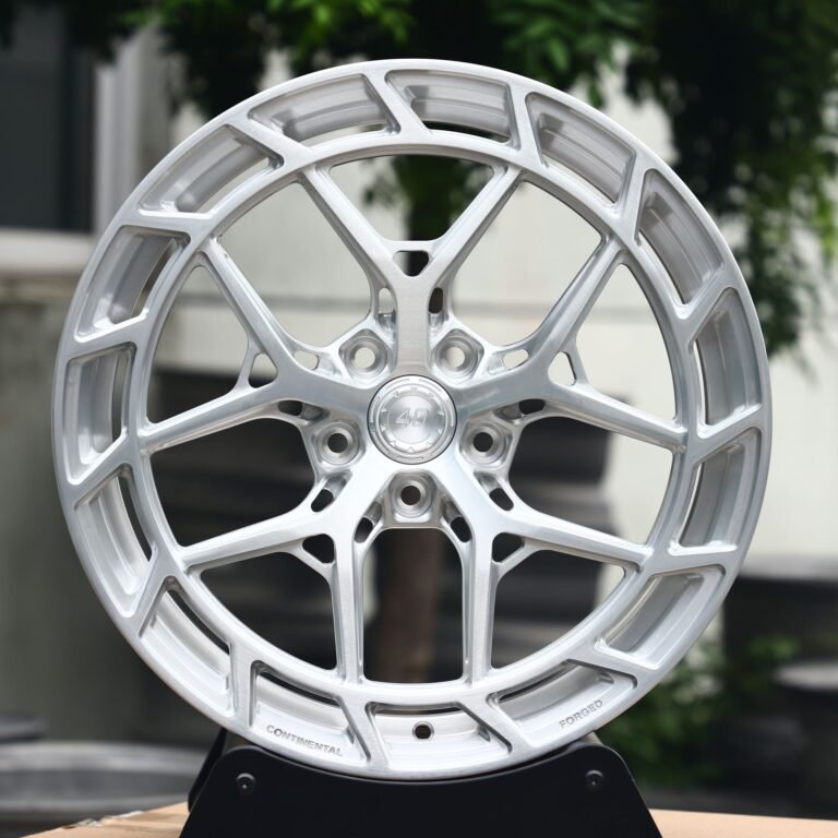 Audi RS3 wheels – Brushed Silver Directional Milled, front view