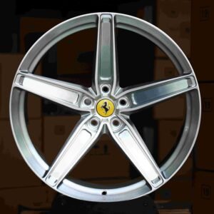 Brushed Silver Forged Wheels – Ferrari 488 / Ferrari F8 Fitment (5-Lug)