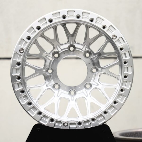 Ford F-250 Super Duty wheels – Brushed Silver Mesh, front view