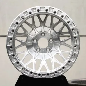 Jeep Wrangler / Land Cruiser Beadlock Off-Road Forged Wheels – Brushed Silver Mesh (5-Lug)
