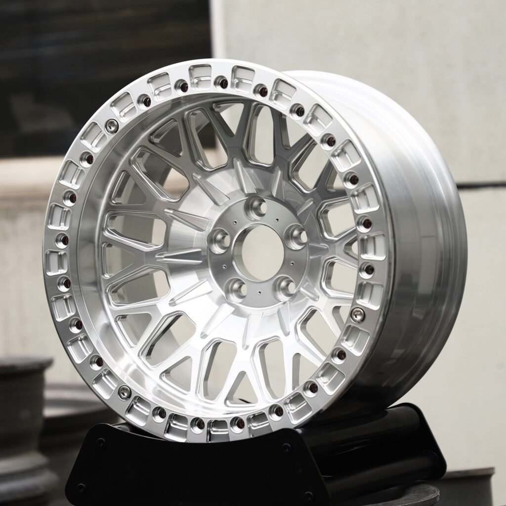 5x127 wheels – Brushed Silver Mesh, side view