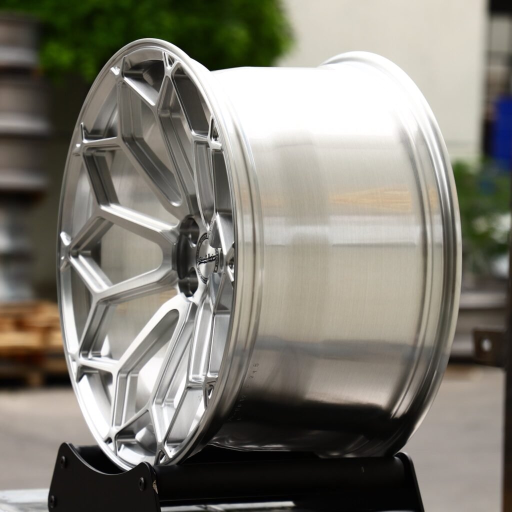 Brushed Silver Web Multi-Spoke Forged Wheels - BMW M3 / Audi RS5 Fitment (5-Lug) view 3