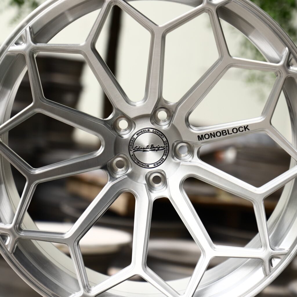Brushed Silver Web Multi-Spoke Forged Wheels - BMW M3 / Audi RS5 Fitment (5-Lug) view 4