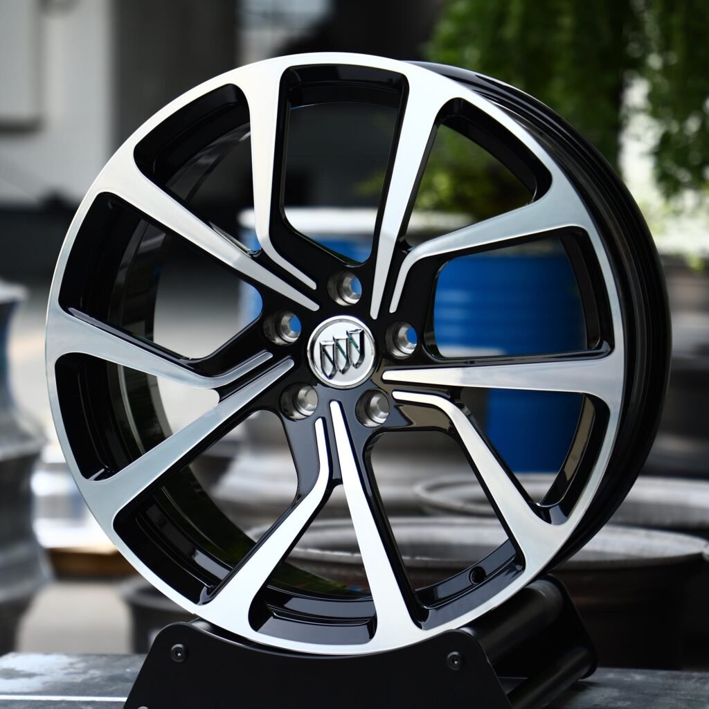 Buick Style Gloss Black 5-Spoke Directional Machined Face Forged Wheels - Cadillac XT6 Fitment (6-Lug) view 2