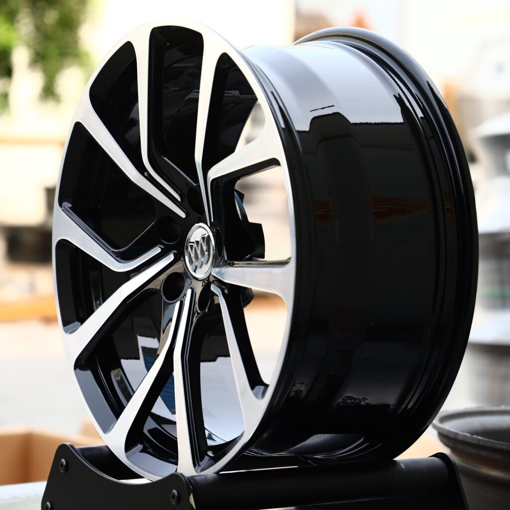 Buick Style Gloss Black 5-Spoke Directional Machined Face Forged Wheels - Cadillac XT6 Fitment (6-Lug) view 4