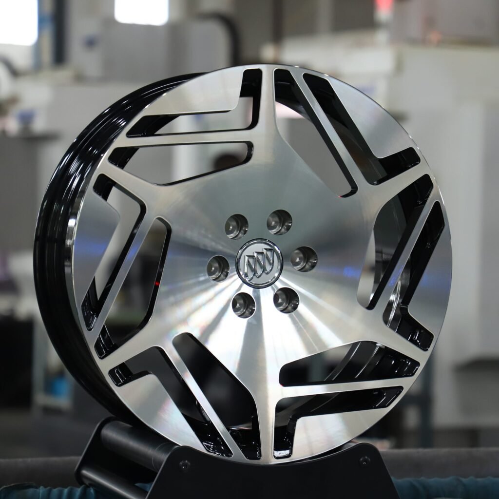 Buick Style Matte Silver Full-Face Machined Face Forged Wheels - Cadillac XT6 Fitment (6-Lug) view 2