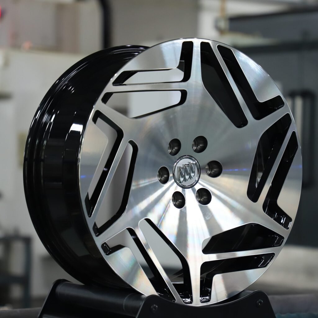 Buick Style Matte Silver Full-Face Machined Face Forged Wheels - Cadillac XT6 Fitment (6-Lug) view 3