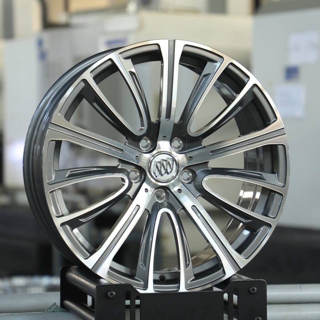 Buick Style Metallic Gray 5-Spoke Machined Face Forged Wheels - Cadillac XT6 Fitment (6-Lug) view 2