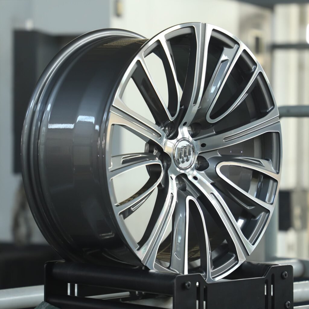 Buick Style Metallic Gray 5-Spoke Machined Face Forged Wheels - Cadillac XT6 Fitment (6-Lug) view 4