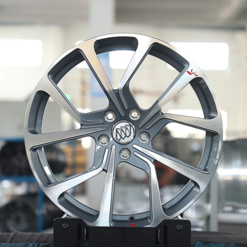 Buick Style Metallic Gray 5-Spoke Machined Face Forged Wheels - Cadillac XT6 Fitment (6-Lug) Monoblock forged wheel