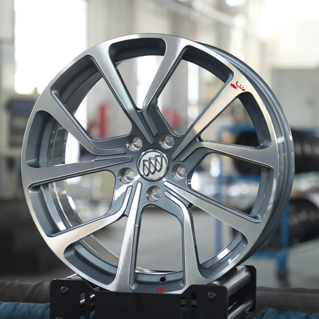 Buick Style Metallic Gray 5-Spoke Machined Face Forged Wheels - Cadillac XT6 Fitment (6-Lug) view 2