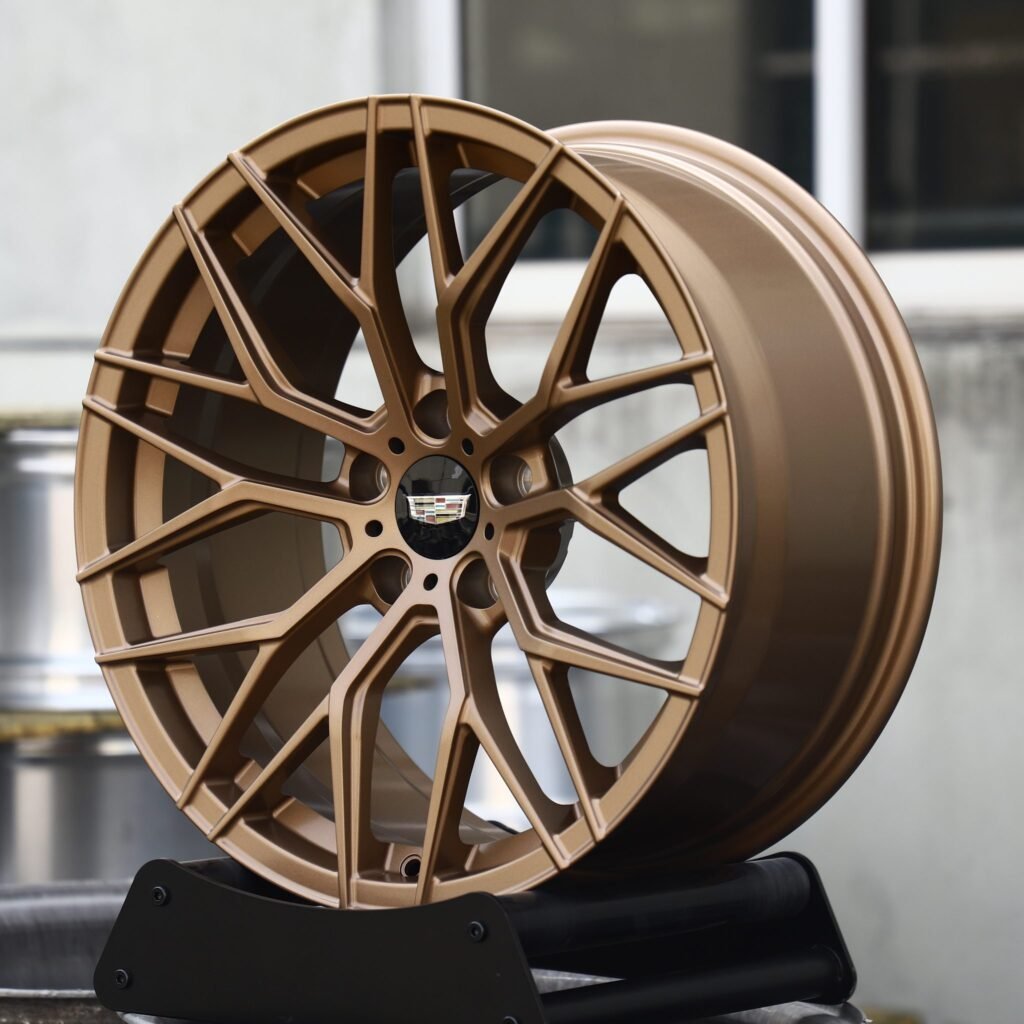 Cadillac CT4 wheels – Bronze Mesh Multi-Spoke (Cadillac OEM-Style), angled view