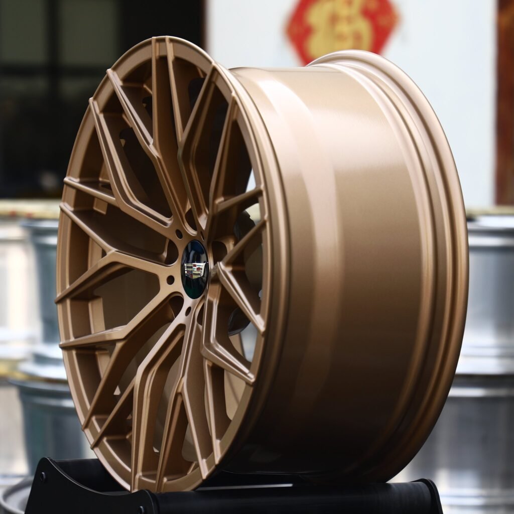 5x120 wheels – Bronze Mesh Multi-Spoke (Cadillac OEM-Style), side view